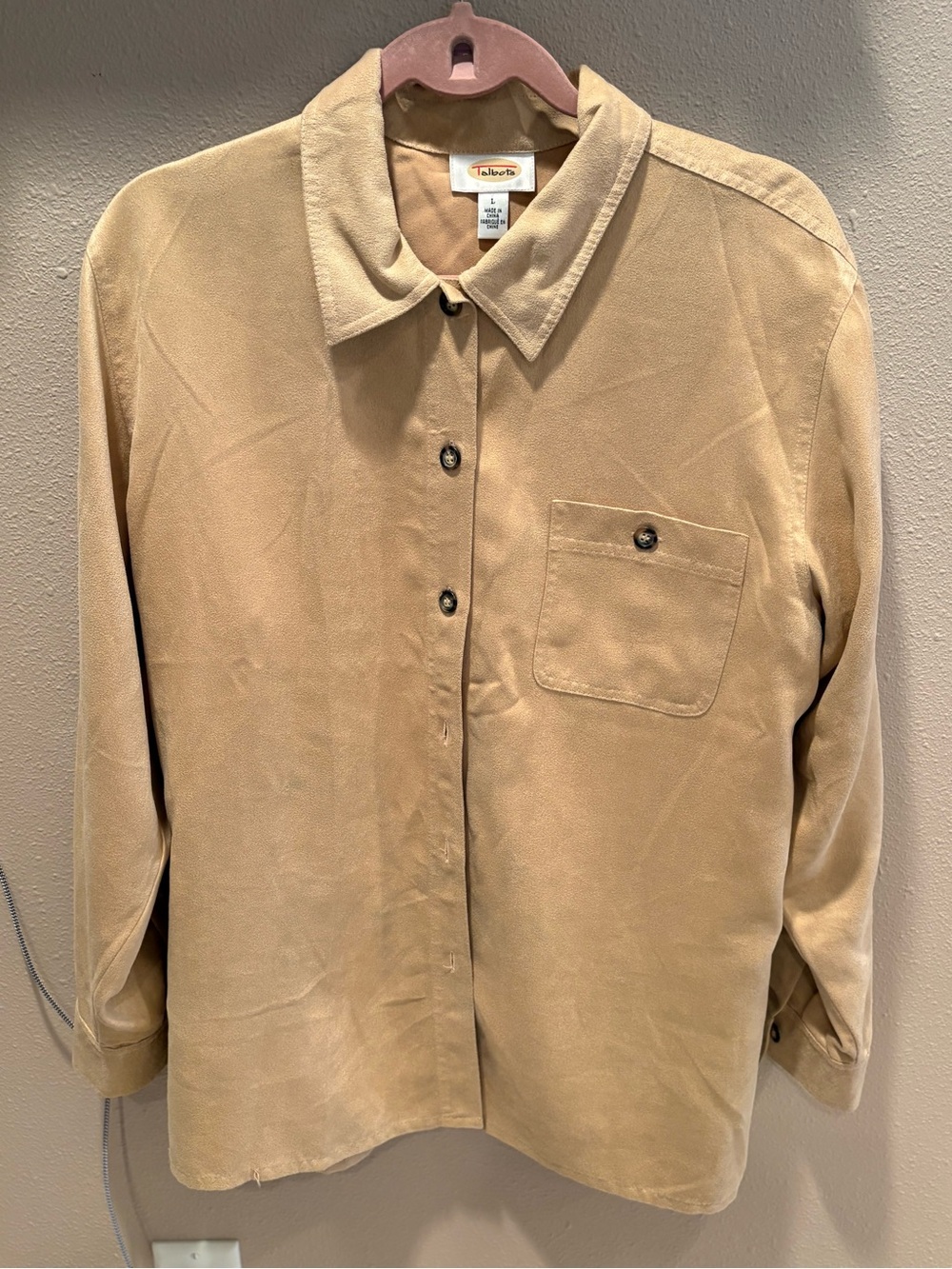 Talbots Light Tan Button-Down Shirt